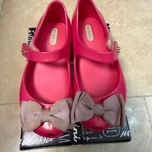 Mini Melissa Pink Dress Shoes with Bow